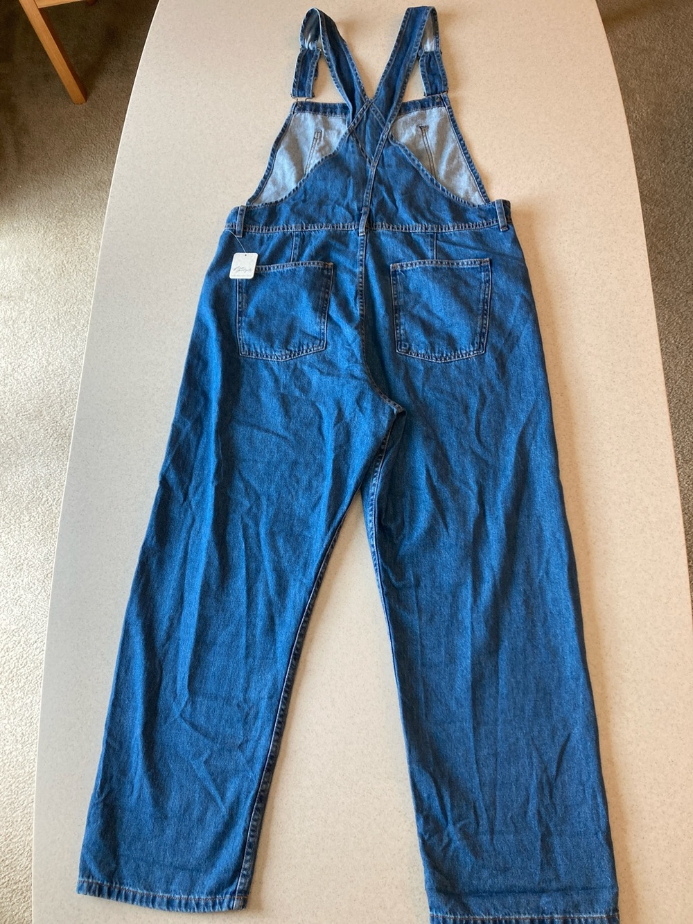 Free People Blue Denim Overalls - Classic Bib Style Women Size XL - Picture 2 of 16